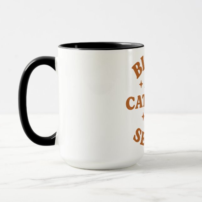 Black cat season mug (Left)