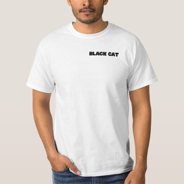 Black Cat – Selectively Friendly & Proud Funny Tee (Front)