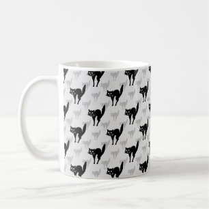 Black Cat Shadow Silhouette Pattern Design Coffee Mug