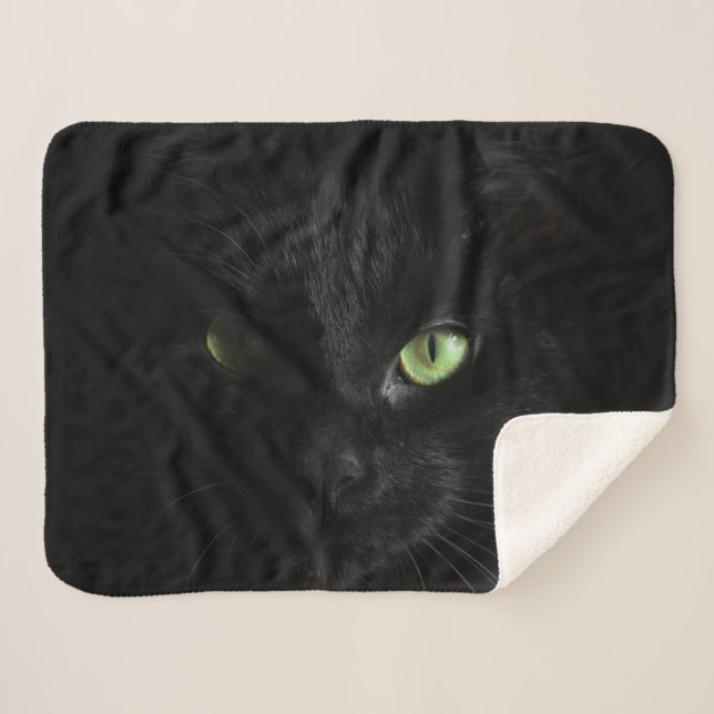 BLACK CAT SHERPA BLANKET (Front (Horizontal))