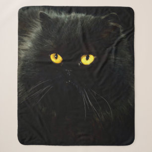 Black Cat Sherpa Blanket