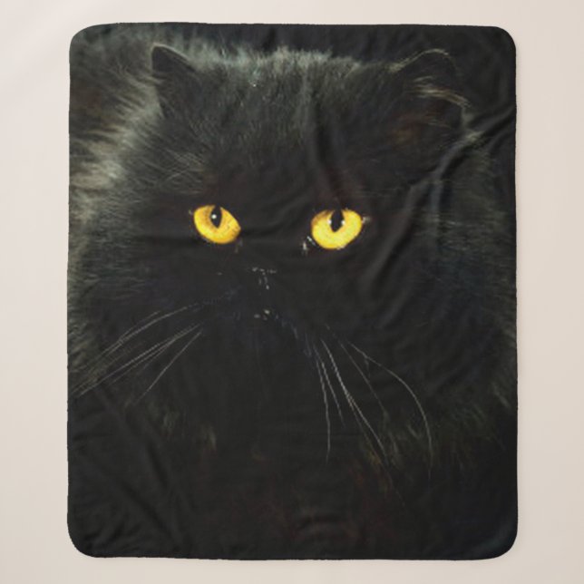 Black Cat Sherpa Blanket (Front)