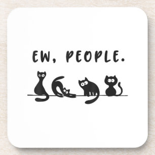 Black cat shirt funny womens ew people meowy cat l coaster