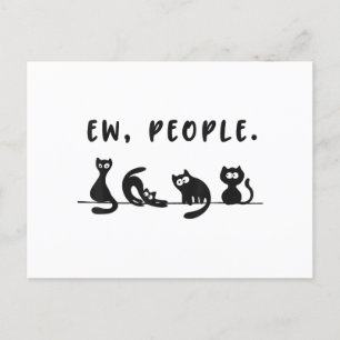 Black cat shirt funny womens ew people meowy cat l holiday postcard