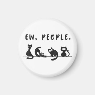 Black cat shirt funny womens ew people meowy cat l magnet