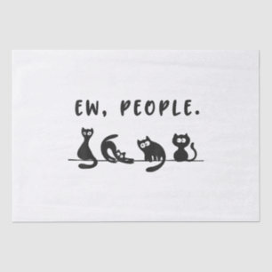 Black cat shirt funny womens ew people meowy cat l tissue paper