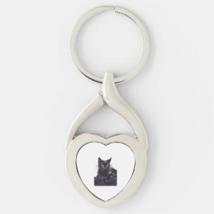 black cat SHIRT Key Ring