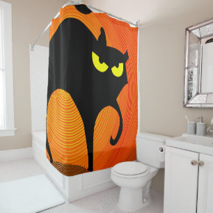 Black Cat Shower Curtain