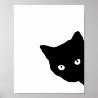 Black Cat Side Look White