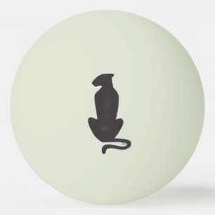Black Cat Silhouette 1star grn glow ping pong ball
