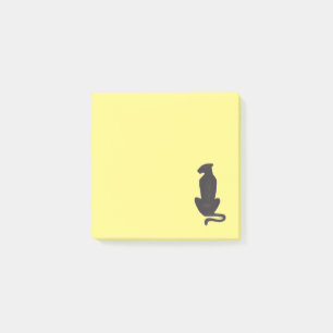 Black Cat Silhouette 3x3 yellow note pads