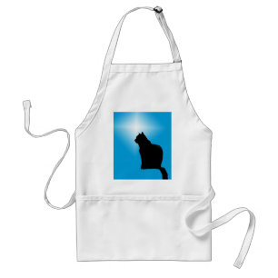 Black Cat Silhouette and Star Standard Apron
