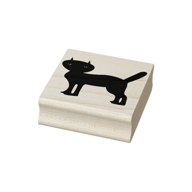 black cat silhouette art stamp (Stamp)