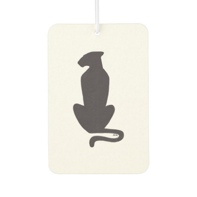Black Cat Silhouette car air freshener (Front)