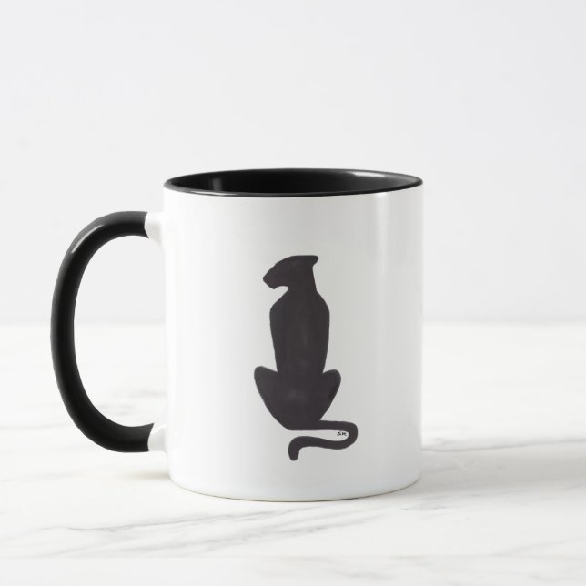 Black Cat Silhouette combo coffee mug (Left)