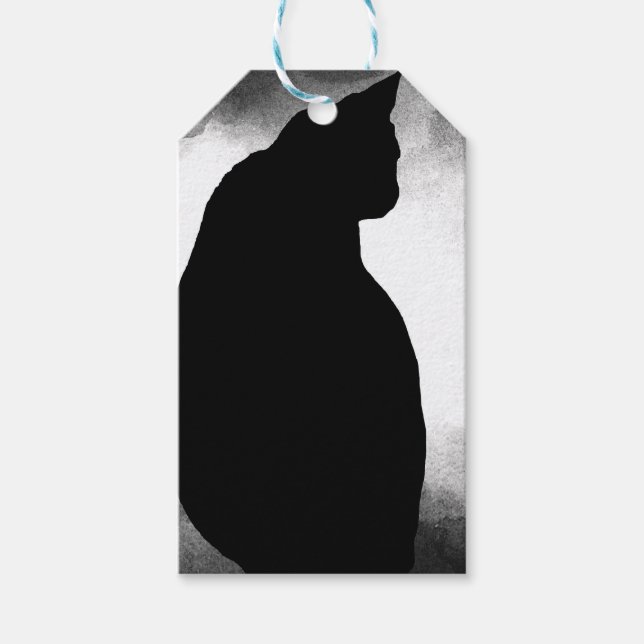 Black Cat Silhouette Gift Tags (Front)