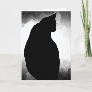 Black Cat Silhouette Greeting Card (blank inside)