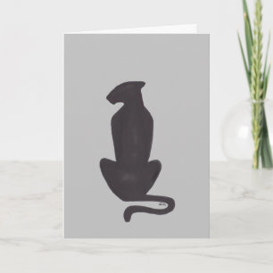 Black Cat Silhouette grey cool cats greeting card