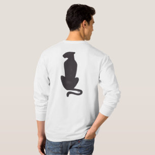 Black Cat Silhouette men white long sleeve shirt
