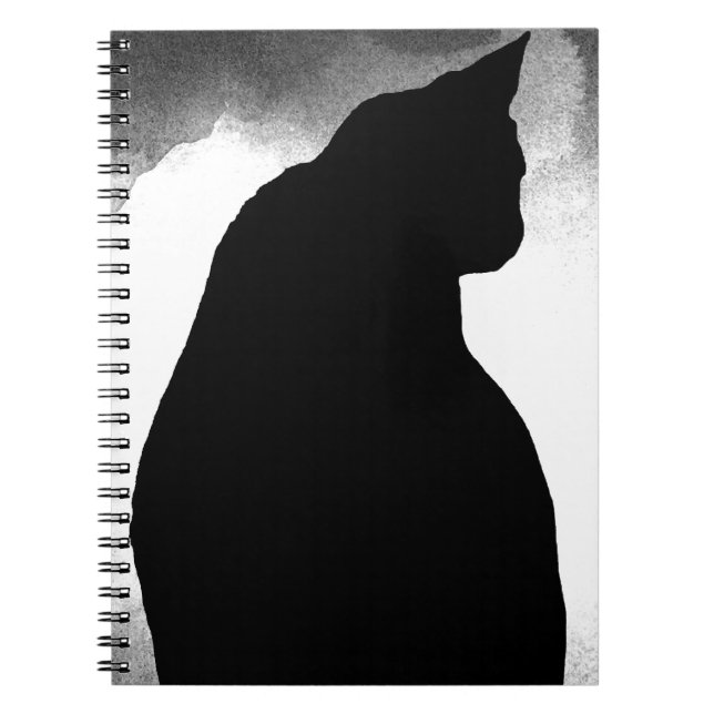Black Cat Silhouette Notebook (Front)