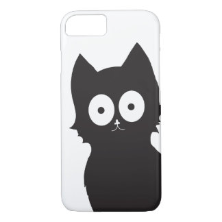 Black Cat Silhouette on White Background iPhone 8/7 Case