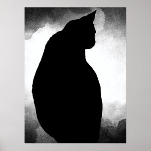 Black Cat Silhouette  Poster