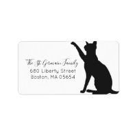 Black Cat Silhouette Return Address