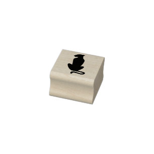 Black Cat Silhouette small rubber stamp no handle