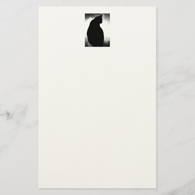 Black Cat Silhouette Stationery (Front)