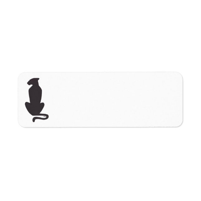 Black Cat Silhouette white return address labels (Front)
