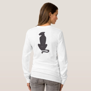 Black Cat Silhouette women white long sleeve shirt