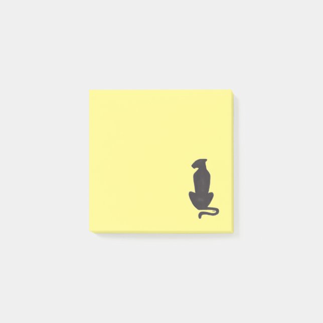 Black Cat Silhouette yellow note pads (Front)