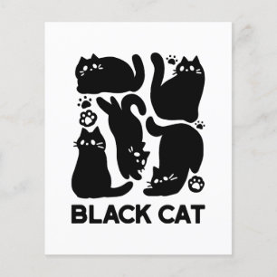 Black Cat Silhouettes - Cute Feline Design Flyer