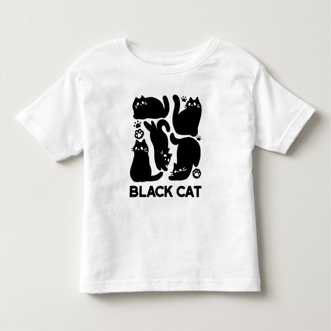 Black Cat Silhouettes - Cute Feline Design Toddler T-Shirt (Front)