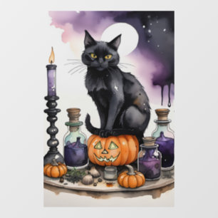 Black Cat Sitting on a Witch's Table Halloween