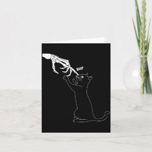 Black Cat Skeleton Hand Boop Cat Nose Funny Card