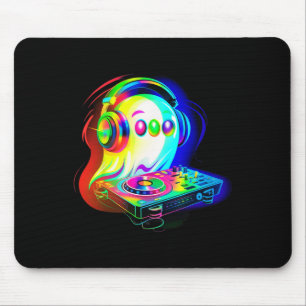 Black Cat Skeleton Hand Boop Cat Nose Funny Hallow Mouse Pad
