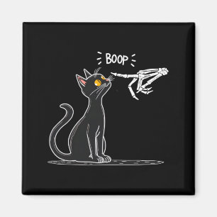 Black Cat Skeleton Hand Boop Halloween Performance Magnet