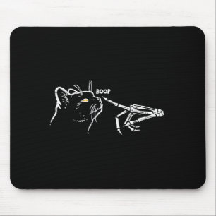 Black Cat Skeleton Hand Boop Halloween Pet Mouse Pad