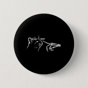 Black Cat Skeleton Hand Boop Halloween Pet Women 6 Cm Round Badge