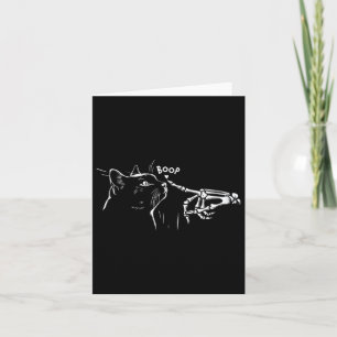 Black Cat Skeleton Hand Boop Halloween Pet Women G Card