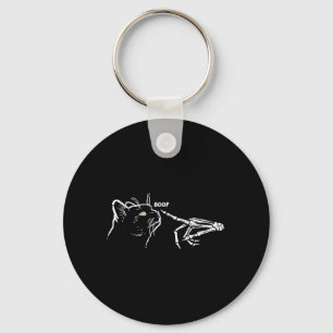 Black Cat Skeleton Hand Boop Halloween Pet Women Key Ring