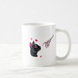 Black Cat Skeleton Hand Boop Valentines Day Pet O  Coffee Mug