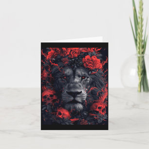 Black Cat Skull Collage Lion Halloween Men Women Card