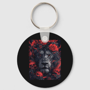 Black Cat Skull Collage Lion Halloween Men Women Key Ring