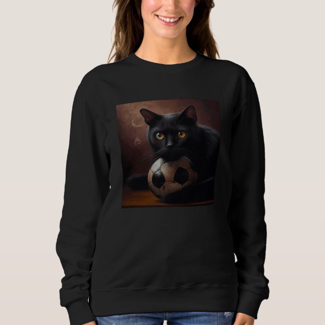 Black Cat Soccer Taco Sweatshirt (Front)