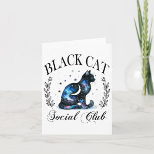 Black Cat Social Club Celestial Cat Halloween Goth Card