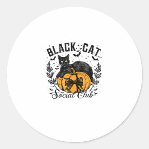Black Cat Social Club, Halloween, Coquette, Gothic Classic Round Sticker
