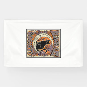 Black Cat Society Cat Black Cat Vintage Vector Art Banner