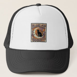 Black Cat Society Cat Black Cat Vintage Vector Art Trucker Hat